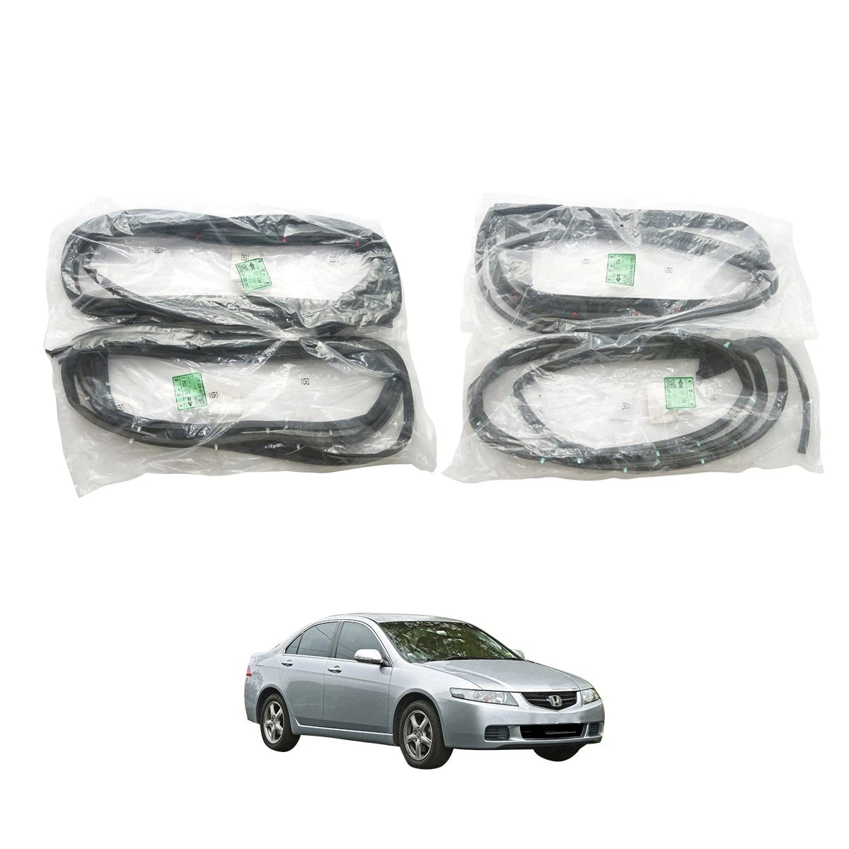 Set of 4 Door Weatherstrip Rubber for Honda Accord Sedan (2003–2007)