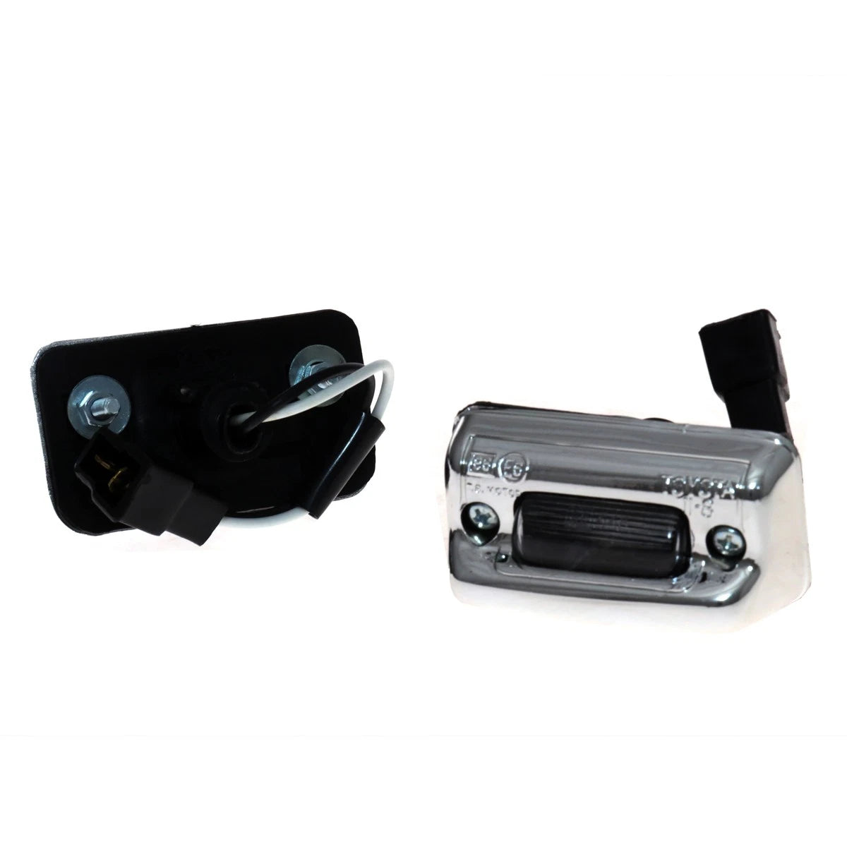 Set of 2 Chrome Rear License Plate Lights for Toyota Corolla KE70 (1979–1983)