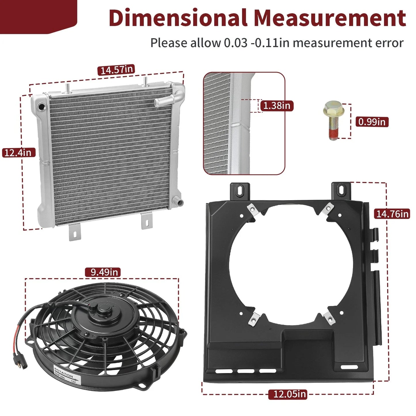 Radiator + Fan + Shroud for Polaris Magnum (2000–2003)