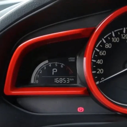 3Pcs Red Dash Panel Frame Cover Trim for Mazda 3 Axela (2014–2018)