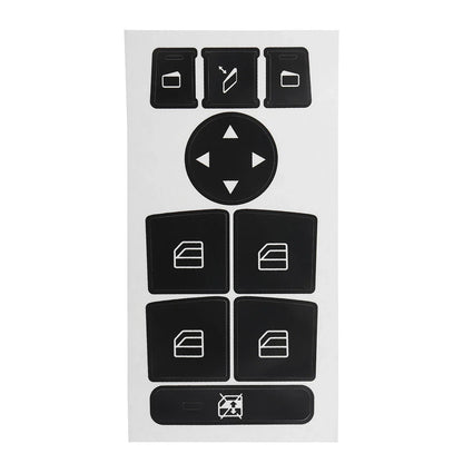 Black Window Switch Button Sticker Decal for Mercedes Benz (2007–2014)