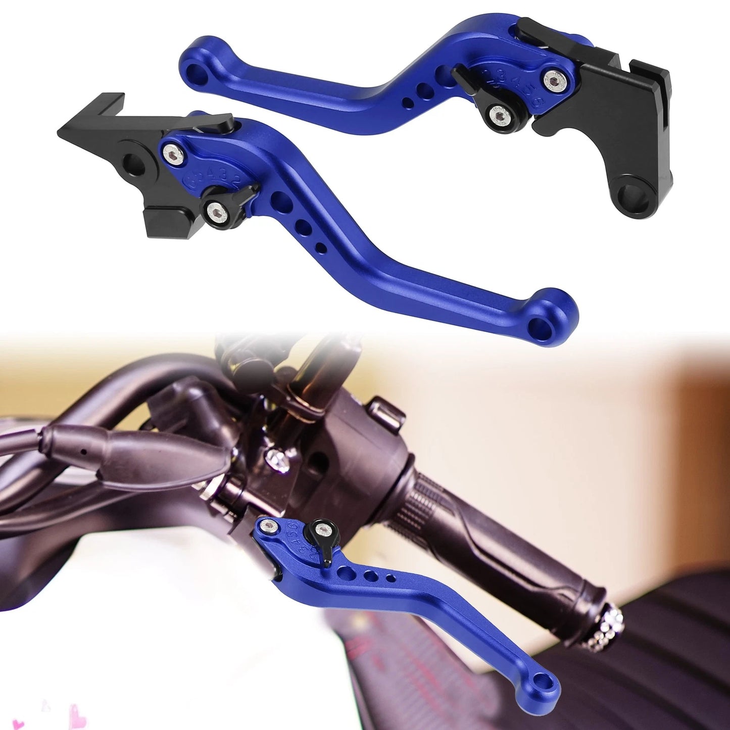 Pair CNC Brake Clutch Levers for Yamaha FZ6 Fazer (2004–2010) Blue