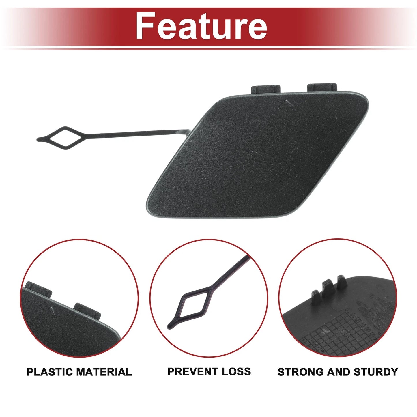 Rear Car Bumper Tow Hook Cover for BMW 428i (2014–2016) No. 51127363264 Grey