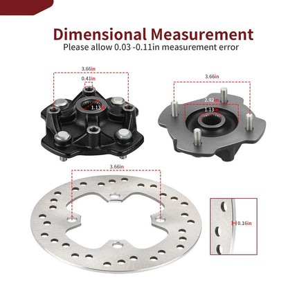 Front L&R Wheel Hubs Disc for Honda Rancher 420 Foreman 500