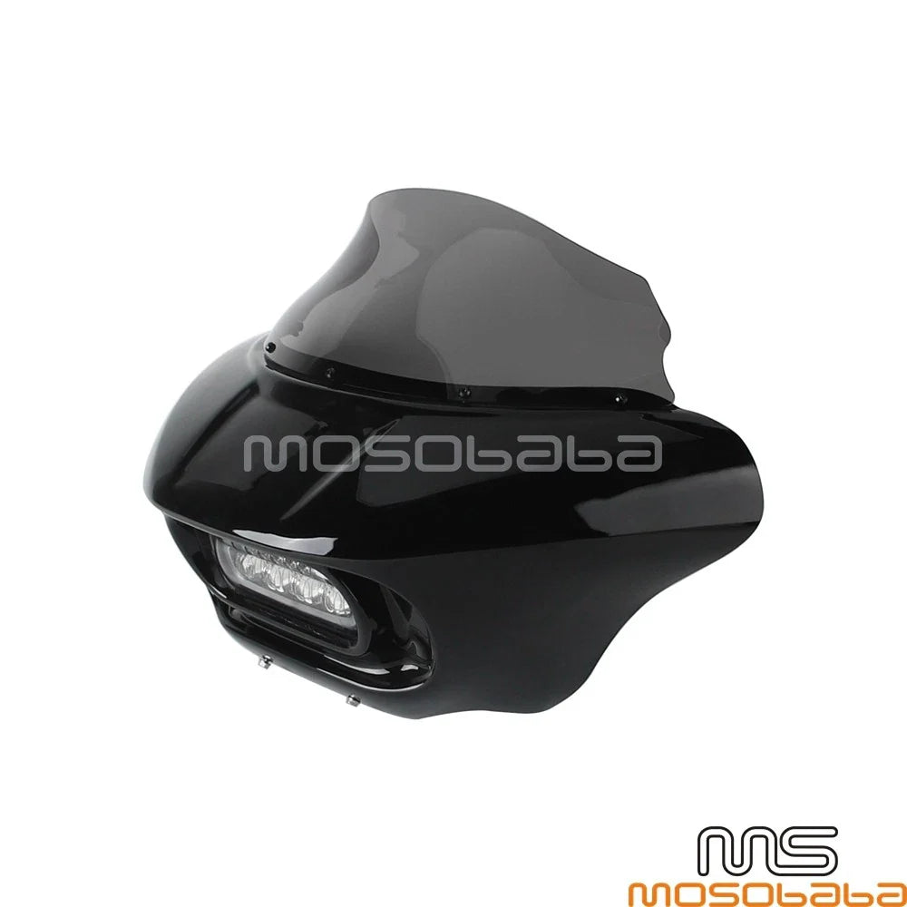 Front Fairing Windshield w/Bracket & LED Headlight for Softail Street Bob (2018-2023)