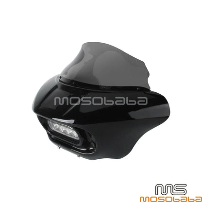 Front Fairing Windshield w/Bracket & LED Headlight for Softail Street Bob (2018-2023)