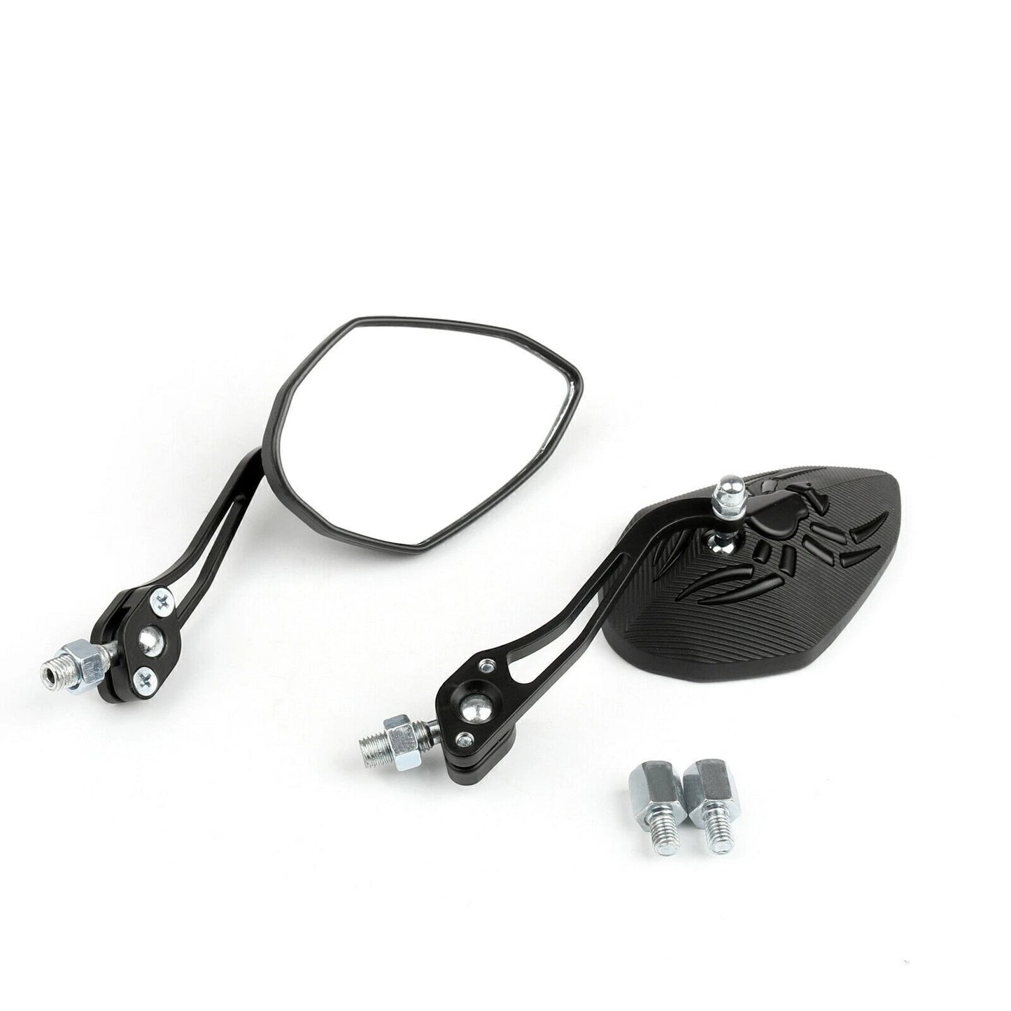 Pair of 8/10mm Black Rear View Side Mirrors for Motorcycle/Bicycle