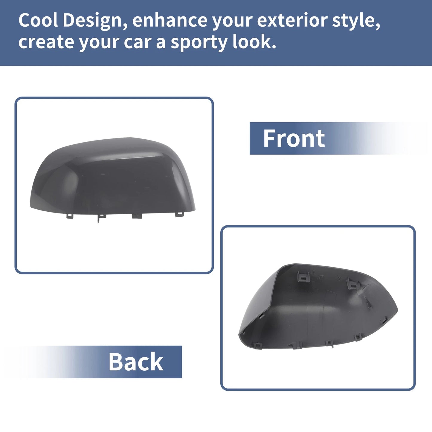 Right Driver Side Mirror Cover Cap for Dacia Lodgy (2012–2023) Gloss Gray