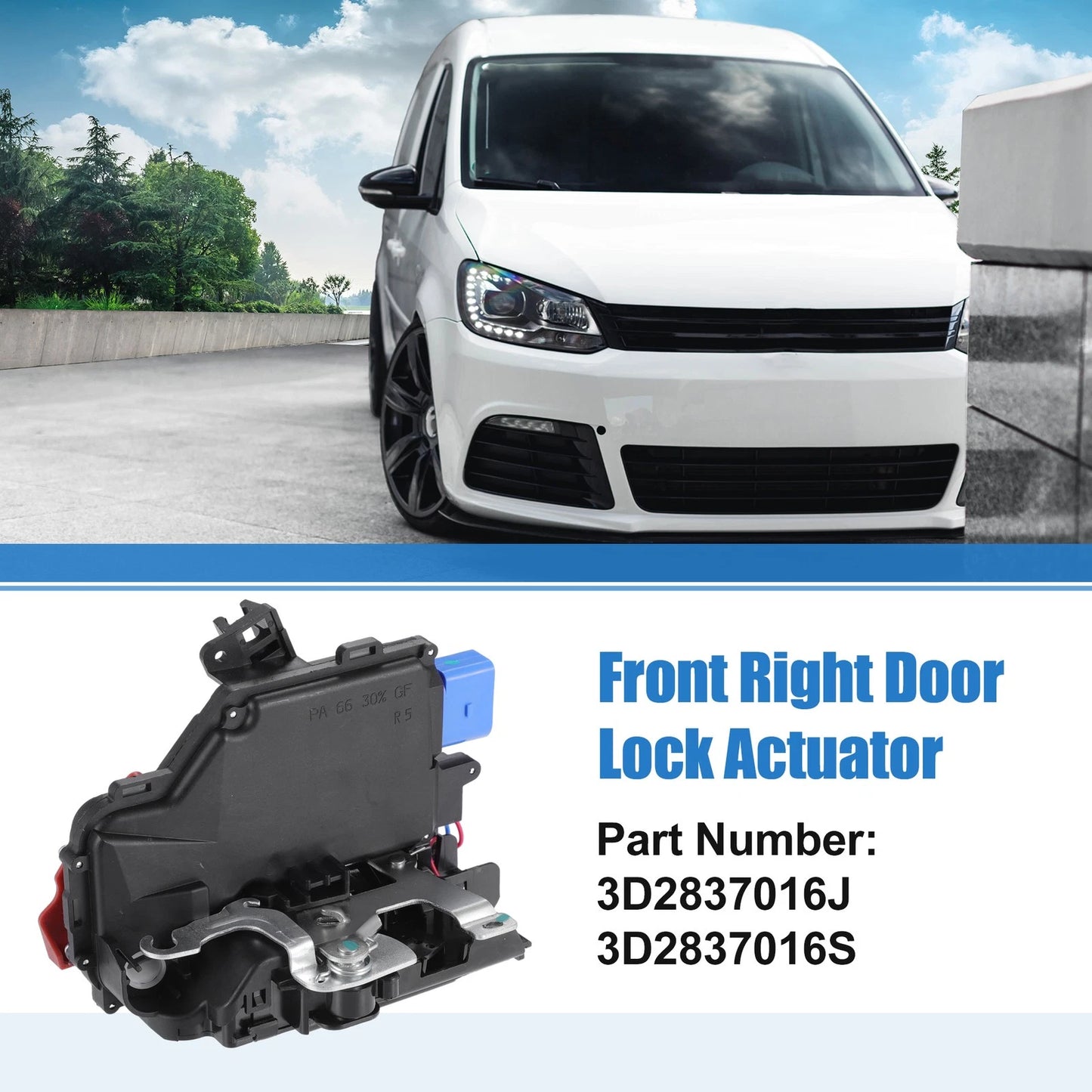 Front Right Door Lock Actuator for Volkswagen Golf (1998–2006) 3D2837016J/3D2837016S