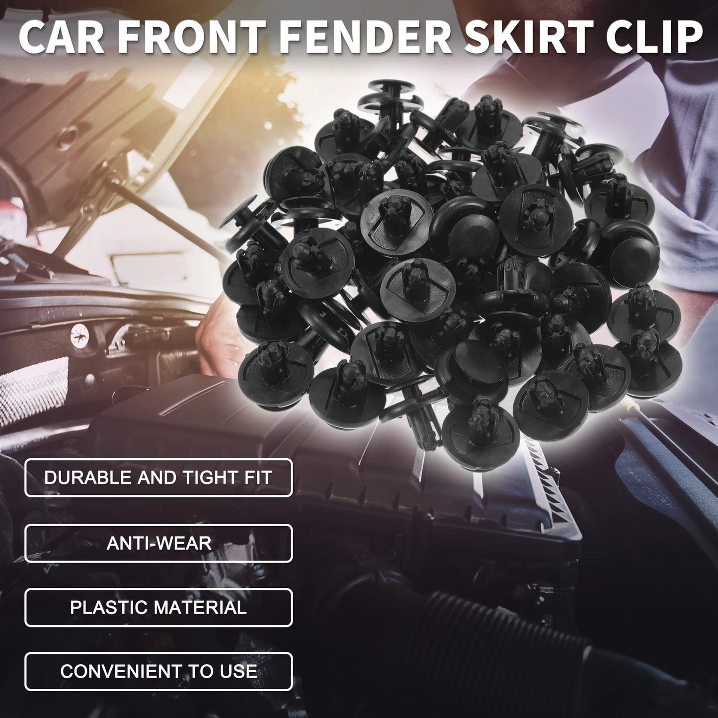 Set of 50 Front Fender Skirt Clips for Toyota Sienna, Camry (1998–2020)