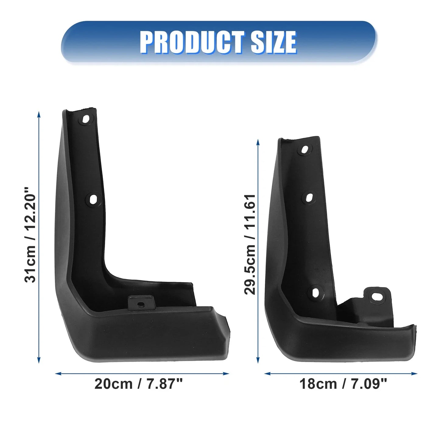 Front Rear Mudguards Fender Set for Honda Civic  - Black with Screws