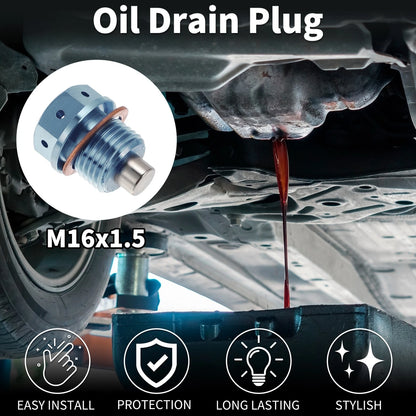 M16x1.5 Magnetic Oil Drain Plug for Universal Applications (1 Pc)