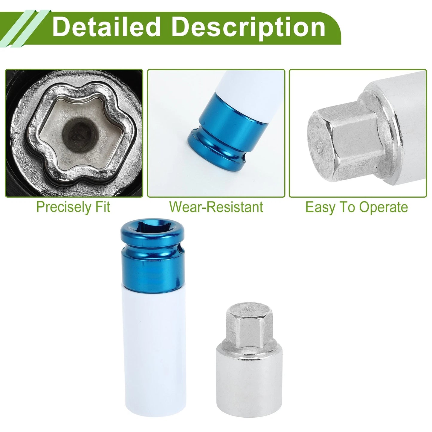 Set of 4 Wheel Lock Lug Nut Anti-theft Key Socket for Toyota