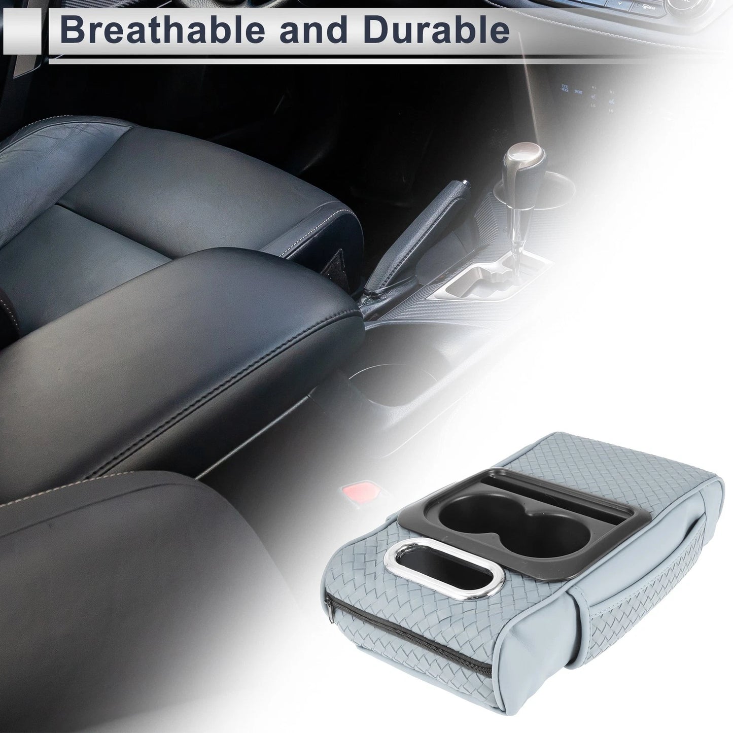 Center Console Cover for Car (13.78"x7.09"x2.76", Light Blue)