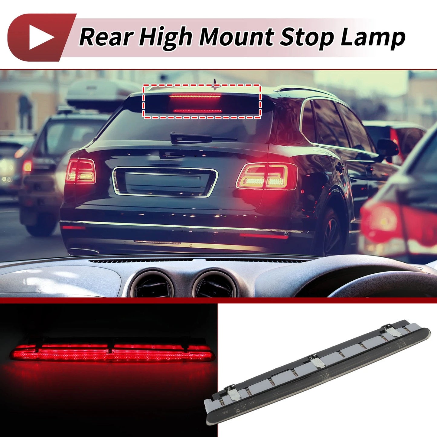 Black LED Third Brake Light for Audi A3/S3/RS3 (2003–2013) No. 8P3945097