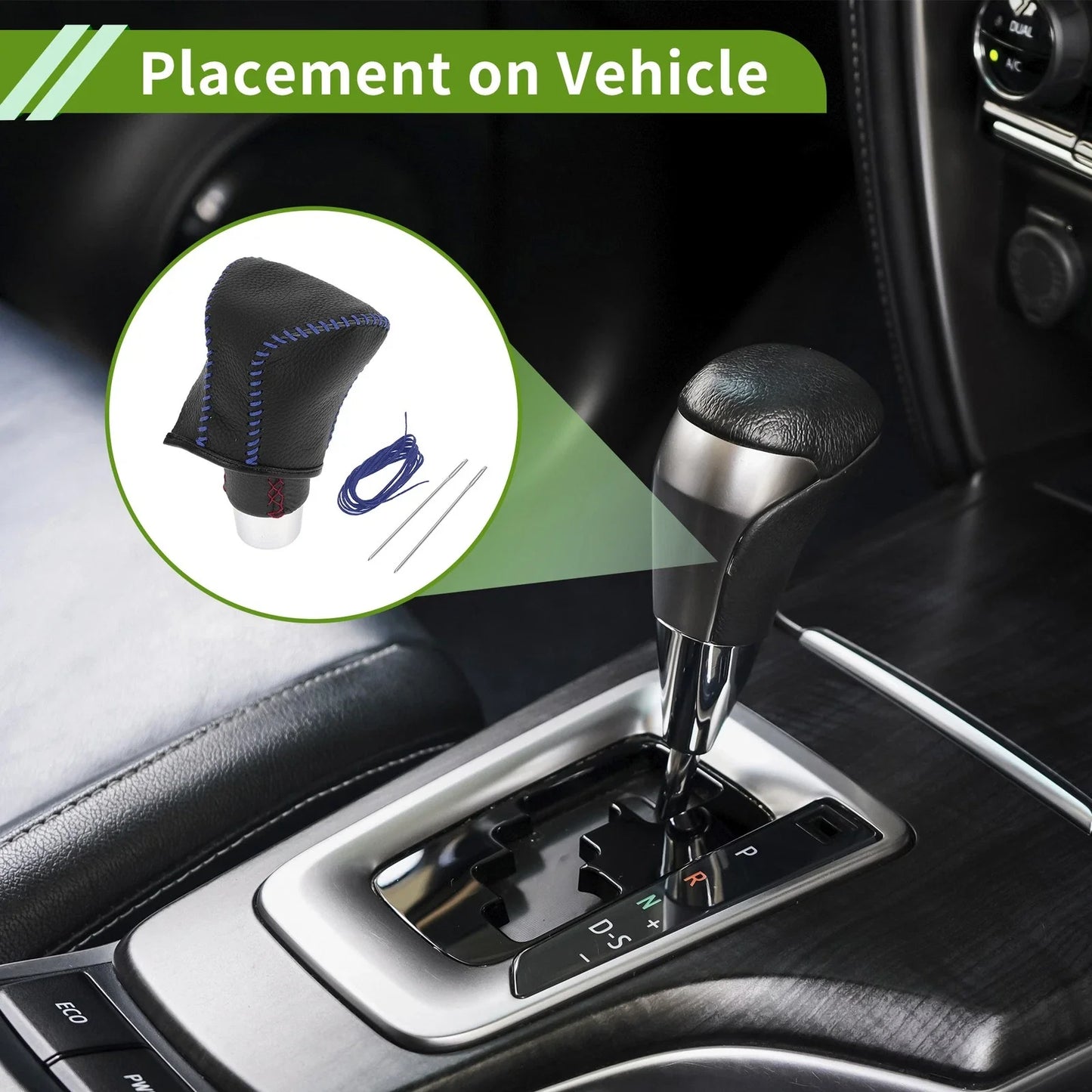 Car Gear Shift Knob Cover for Lexus ES300h 2018-2023 Pebbled Black Blue