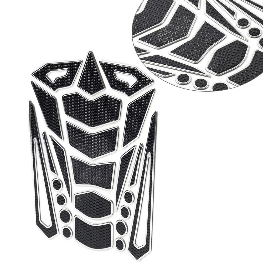 Silver Motorcycle Oil Fuel Tank Pad Cover Guard Protector Decal Sticker