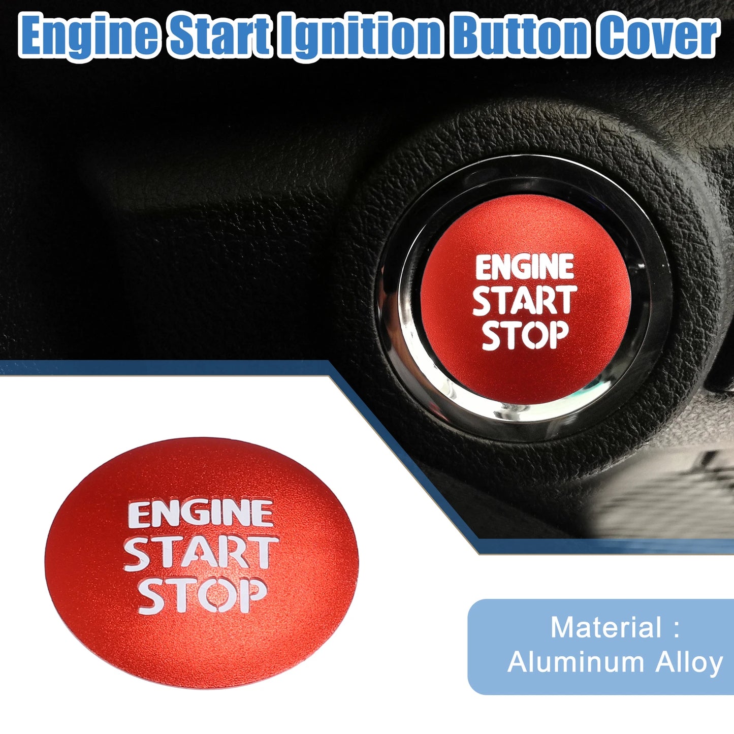 Engine Start Stop Ignition Button Cover Sticker for Toyota Tacoma (2016–2021) Red