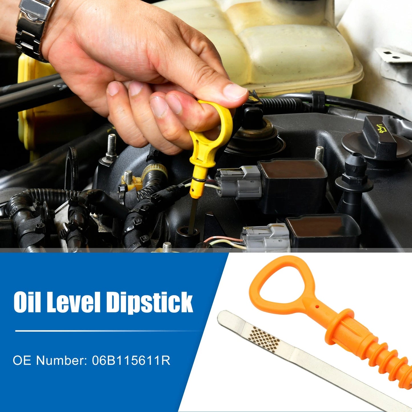 Engine Oil Fluid Level Dipstick for Audi A4 Cabriolet (2002–2009) No. 06B115611R
