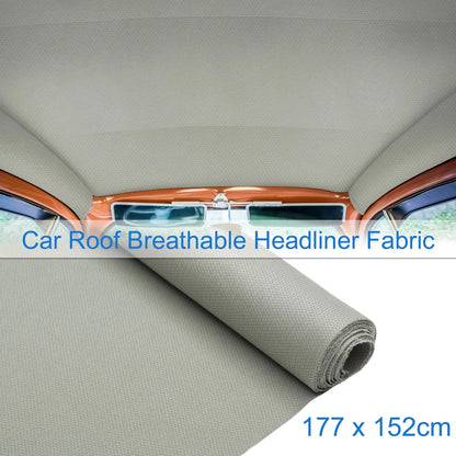 Breathable Mesh Headliner Fabric 70"x60" for Car Roof Repair (Light Gray)