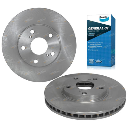Front Disc Brake Rotors + Bendix GCT Pads for Toyota Camry (2002–2006)