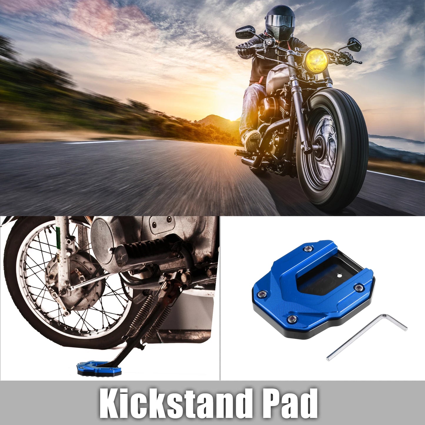Set of 1 Aluminum Alloy Kickstand Plate Pad for BMW (Motorcycle)
