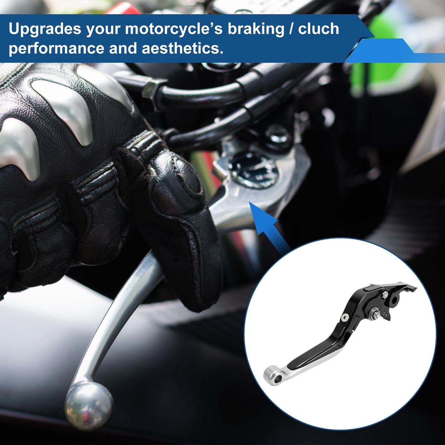 Short Long Brake Clutch Lever for Kawasaki Vulcan S 650 (2015–2023) Black Silver Tone