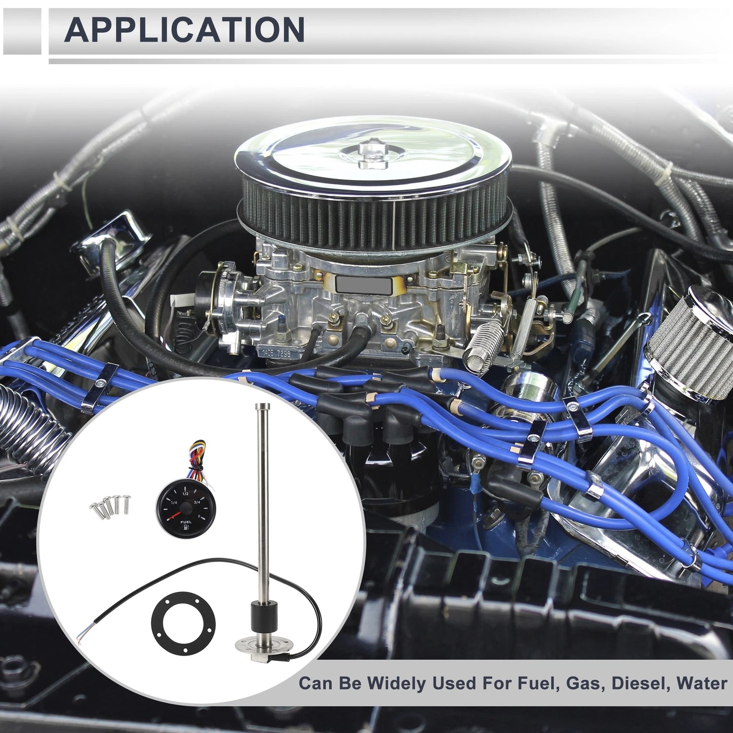 Fuel Sending Unit and Gauge Kit 240-33 Ohm for Boat Truck Vehicle