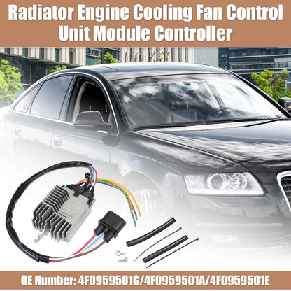 Set of 1 Radiator Engine Cooling Fan Control Module for Audi A6 (2009–2011)