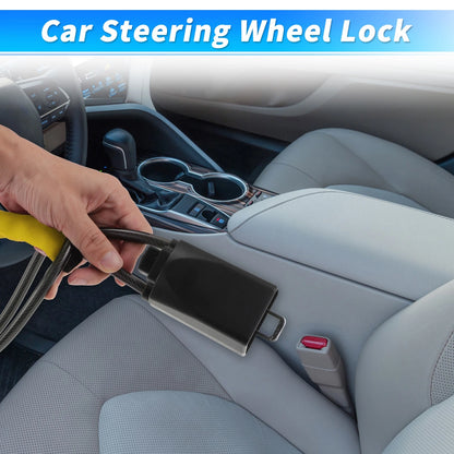 Steering Wheel Lock & Seat Belt Lock for Universal Fit (2010–2023) - Yellow