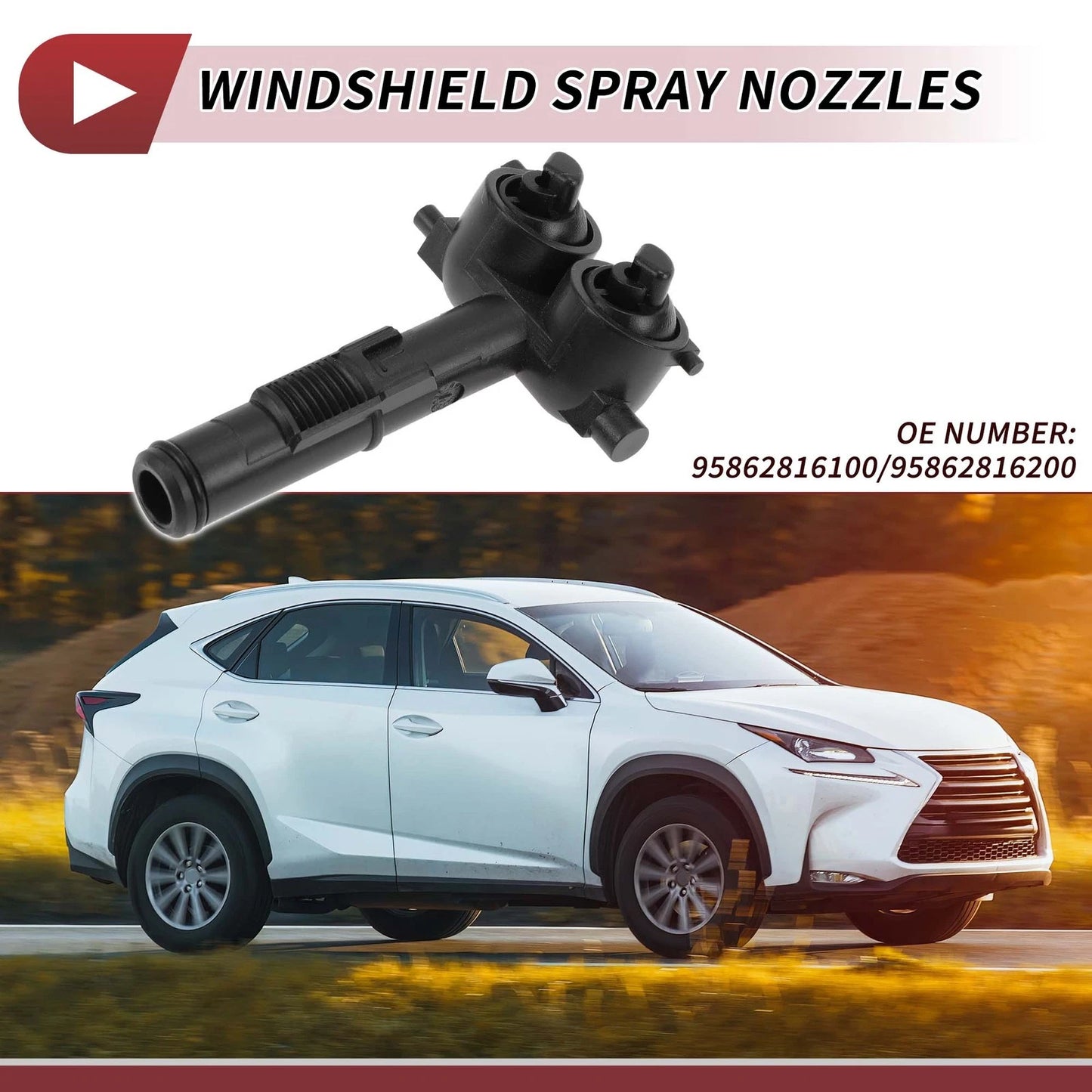 Set of 2 Headlight Washer Nozzles for Porsche Cayenne (2011–2018) No. 95862816100