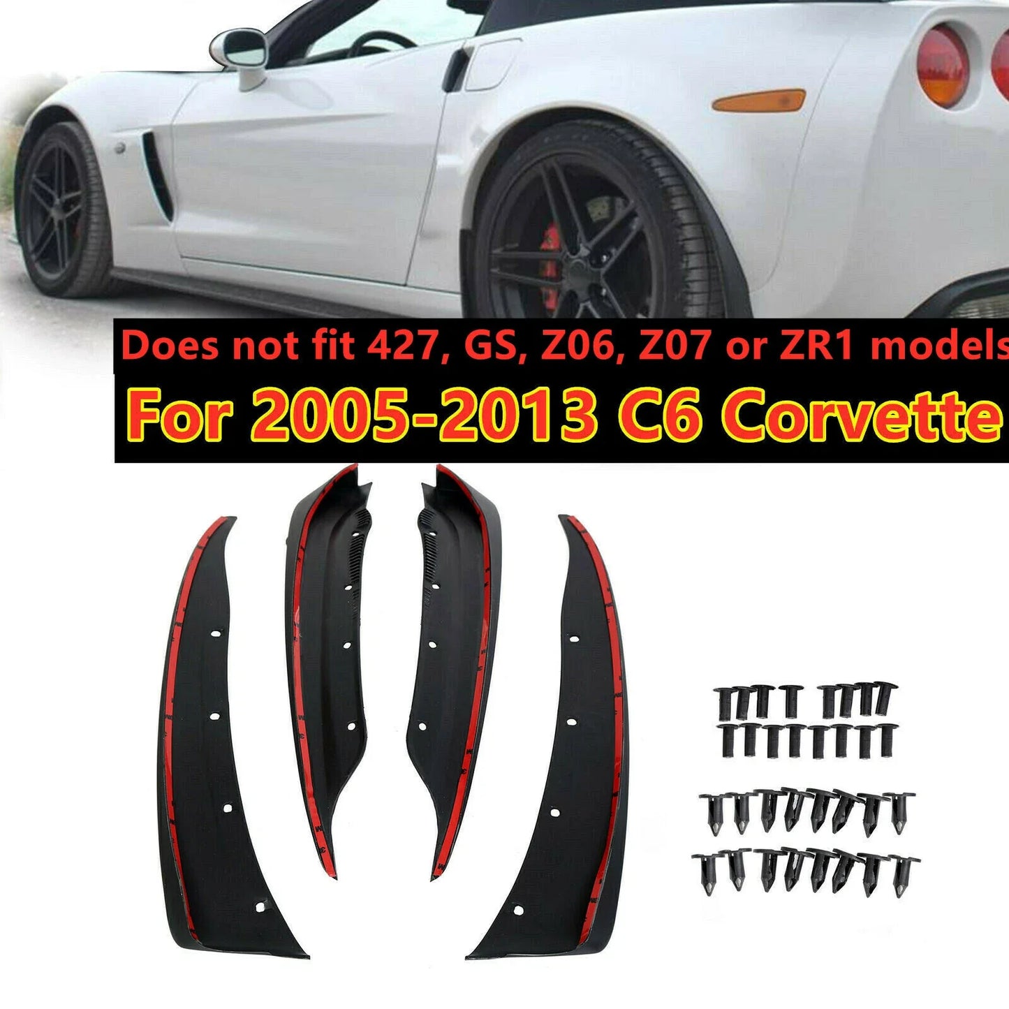 4 x Splash Guards Front Rear Mud Flaps for Chevrolet C6 Corvette (2005–2013)