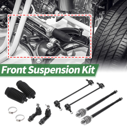 8 Pcs Front Suspension Kit Tie Rod Ends & Sway Bar Links for Dodge