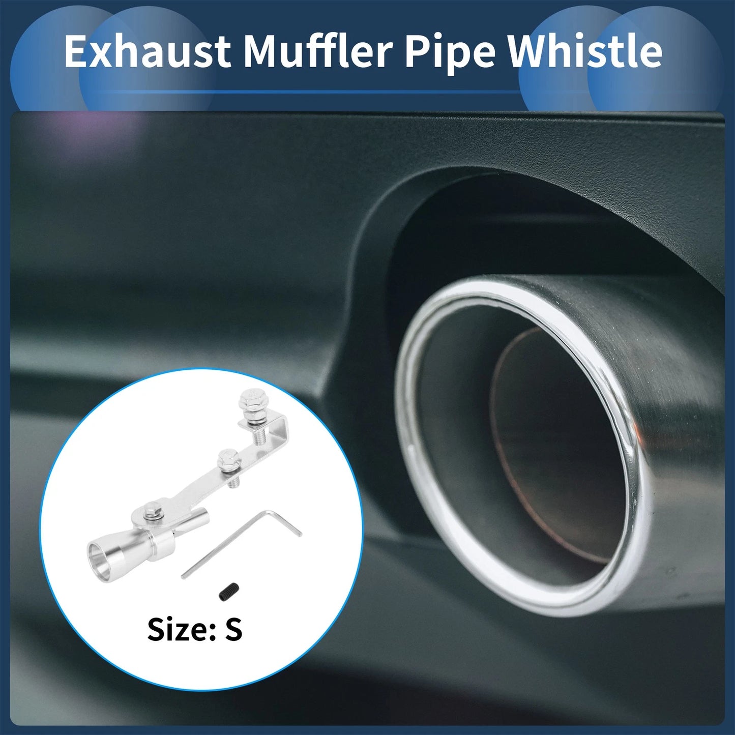Turbo Sound Exhaust Muffler Pipe Whistle Tailpipe for Universal Fit (1 Set)