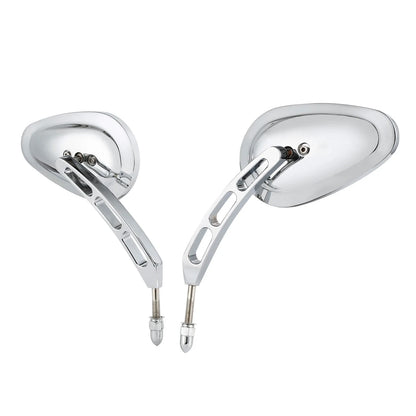 8mm Chrome Rear-View Mirrors for Harley Street Glide Sportster Dyna Softail