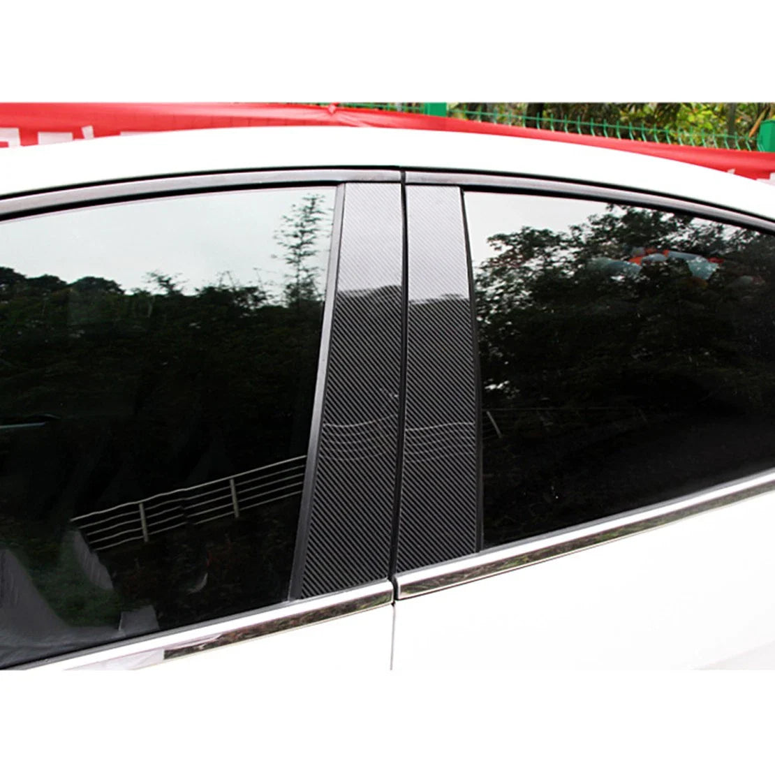 Carbon Fiber ABS Door Window B Pillar Post Covers for Honda Civic (2006-2011)