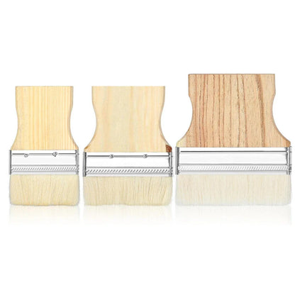 3 x 3/4" Flat Paddle Paint Brushes for Oil & Acrylic Paints