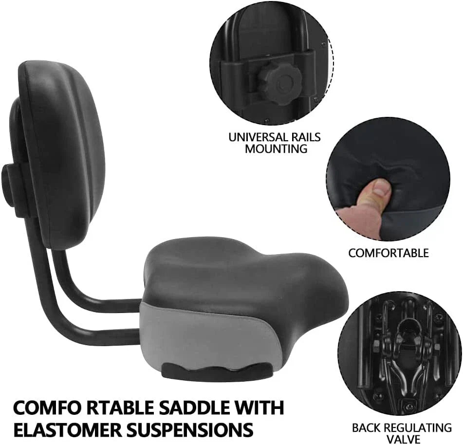 Backrest Saddle Bike Seat 11.5"x9.5" for Bicycle Tricycle
