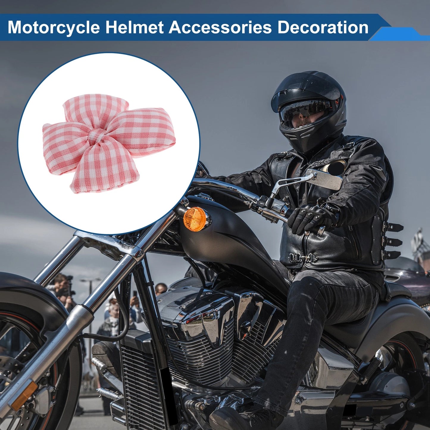 Set of 1 Light Pink Fabric Stickers for Motorcycle Helmet