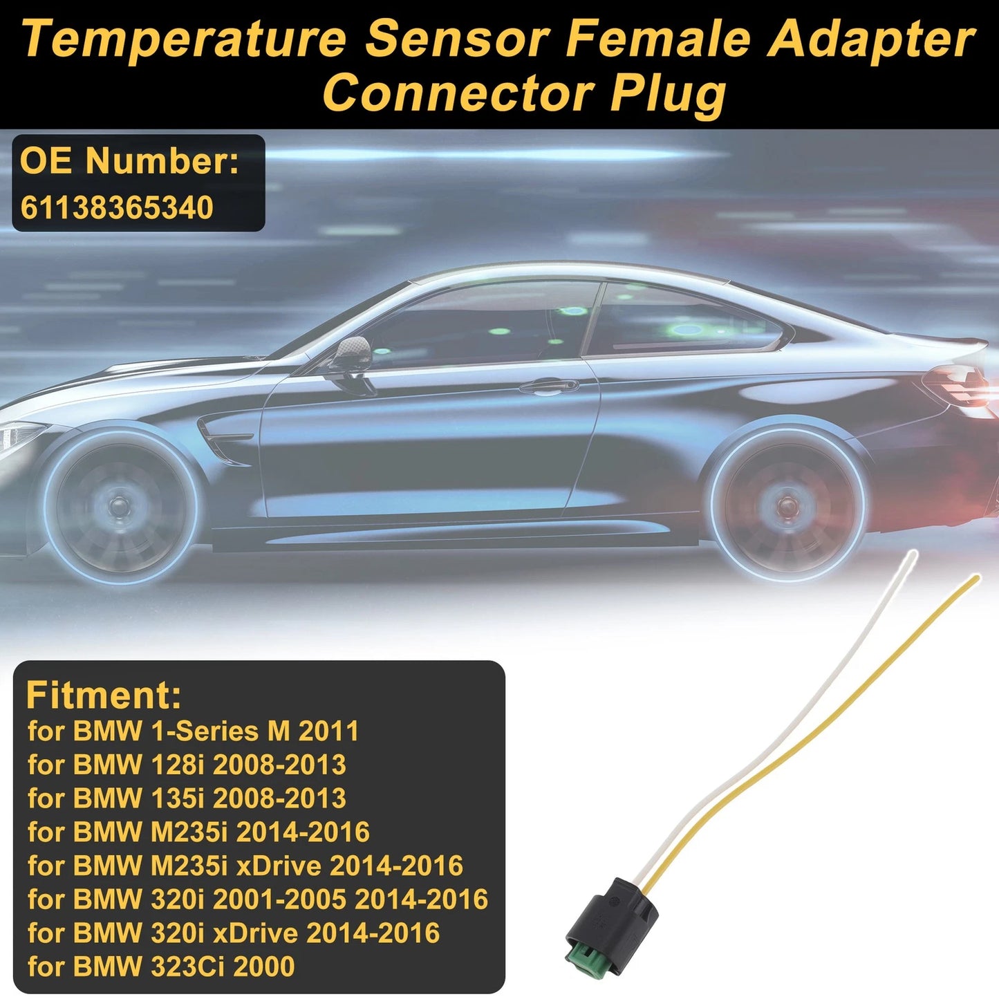 2 Pin Temperature Sensor for BMW 1-Series M (2011) No. 61138365340
