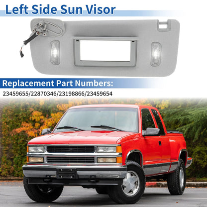 Left Side Sun Visor for Chevrolet Silverado 1500 2500 3500 (2015-2018) Gray