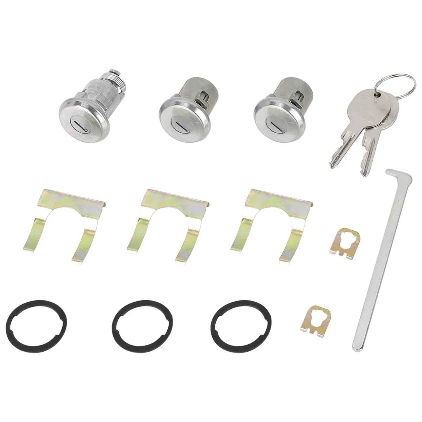 Door Lock Cylinder Set with 2 Keys for Buick, Chevy, Pontiac (2000-2005)