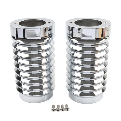 Chrome Retro Fork Boot Slider Covers for Harley Tour Road Street Tri Glide