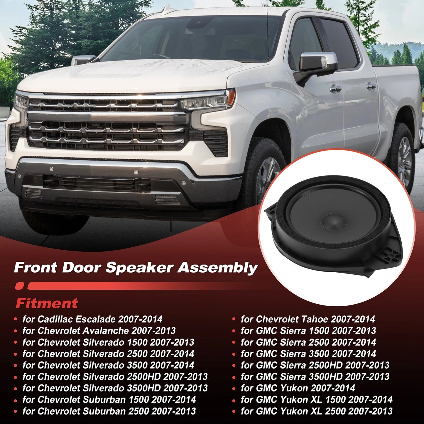 Front Door Speaker 25852236 for Chevy Silverado, GMC Sierra 1500, 2500
