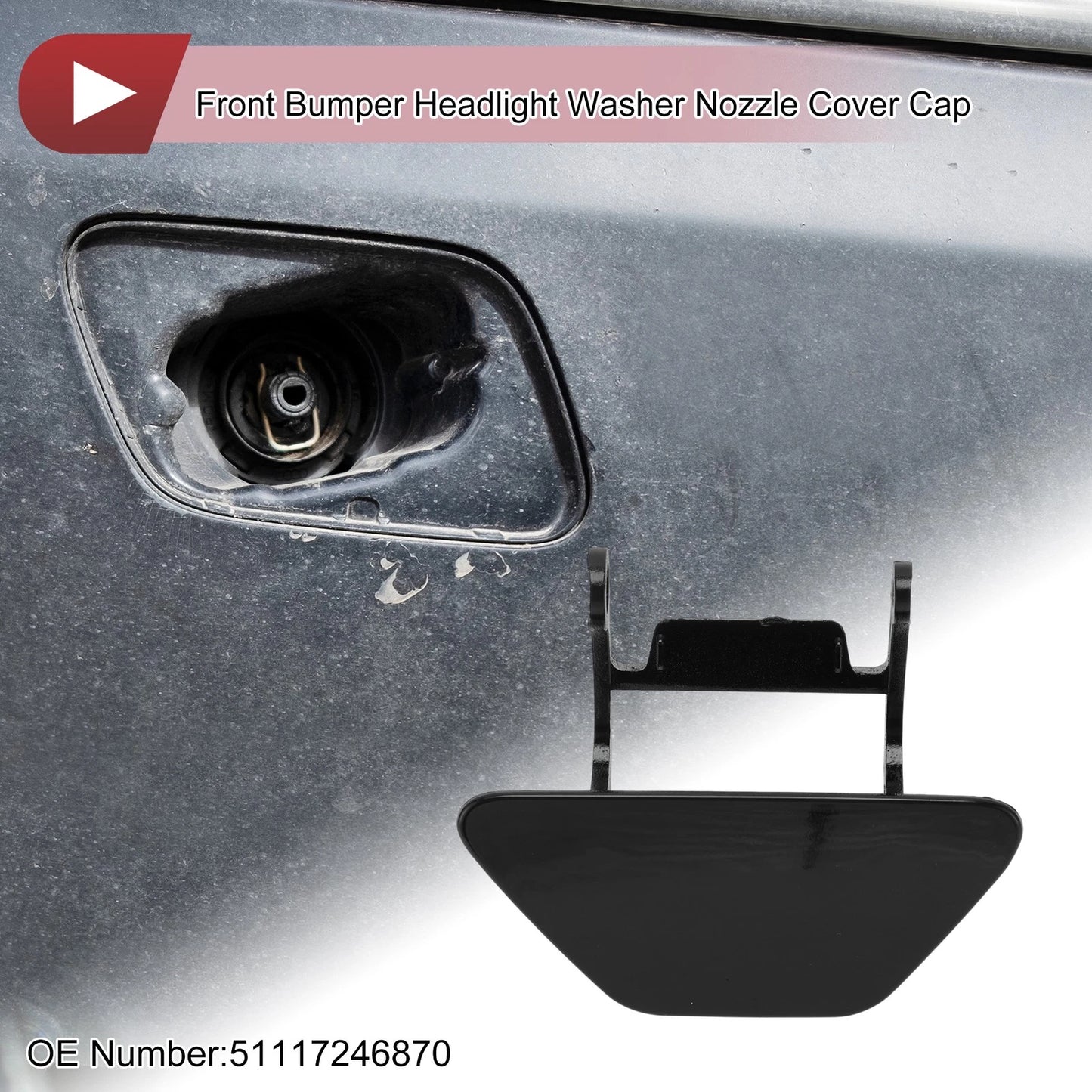 Bumper Headlight Washer Nozzle Cover Cap No. 51117246870 for BMW 528i (2012–2013)