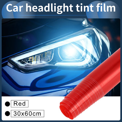 Headlight Taillight Tint Film for Universal Cars (23.62"x11.81") Red 1 Pc