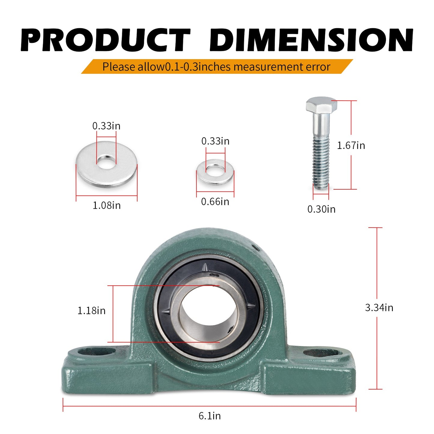 Front Prop Shaft Support Bearing with Bracket for Polaris Ranger Crew 500 800 (2011–2014)