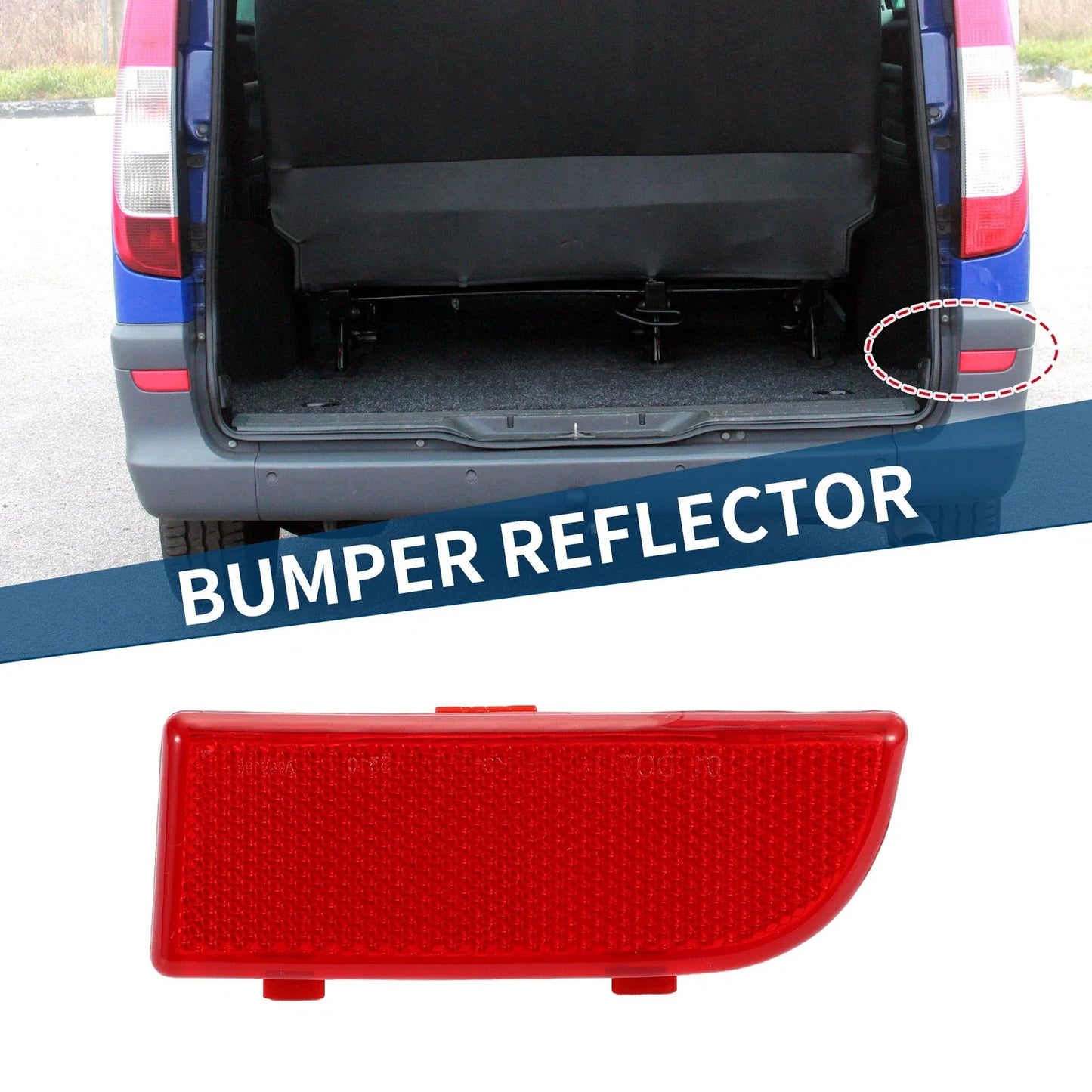 Bumper Reflector for Mercedes-Benz Vito Viano W639 2003-2014 1 x Rear Right