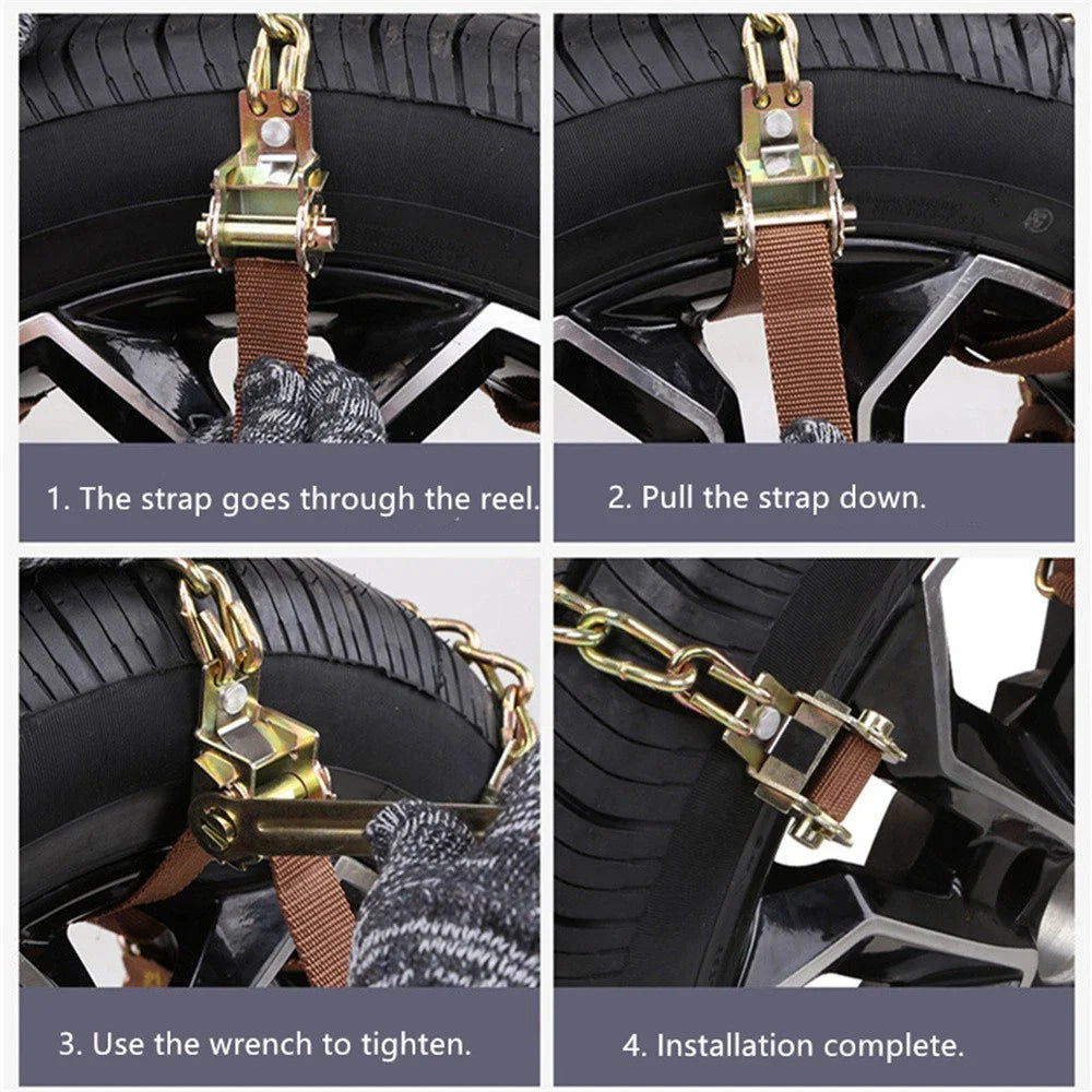 Winter Snow Chains for Universal Tire Wheels - Anti Skid