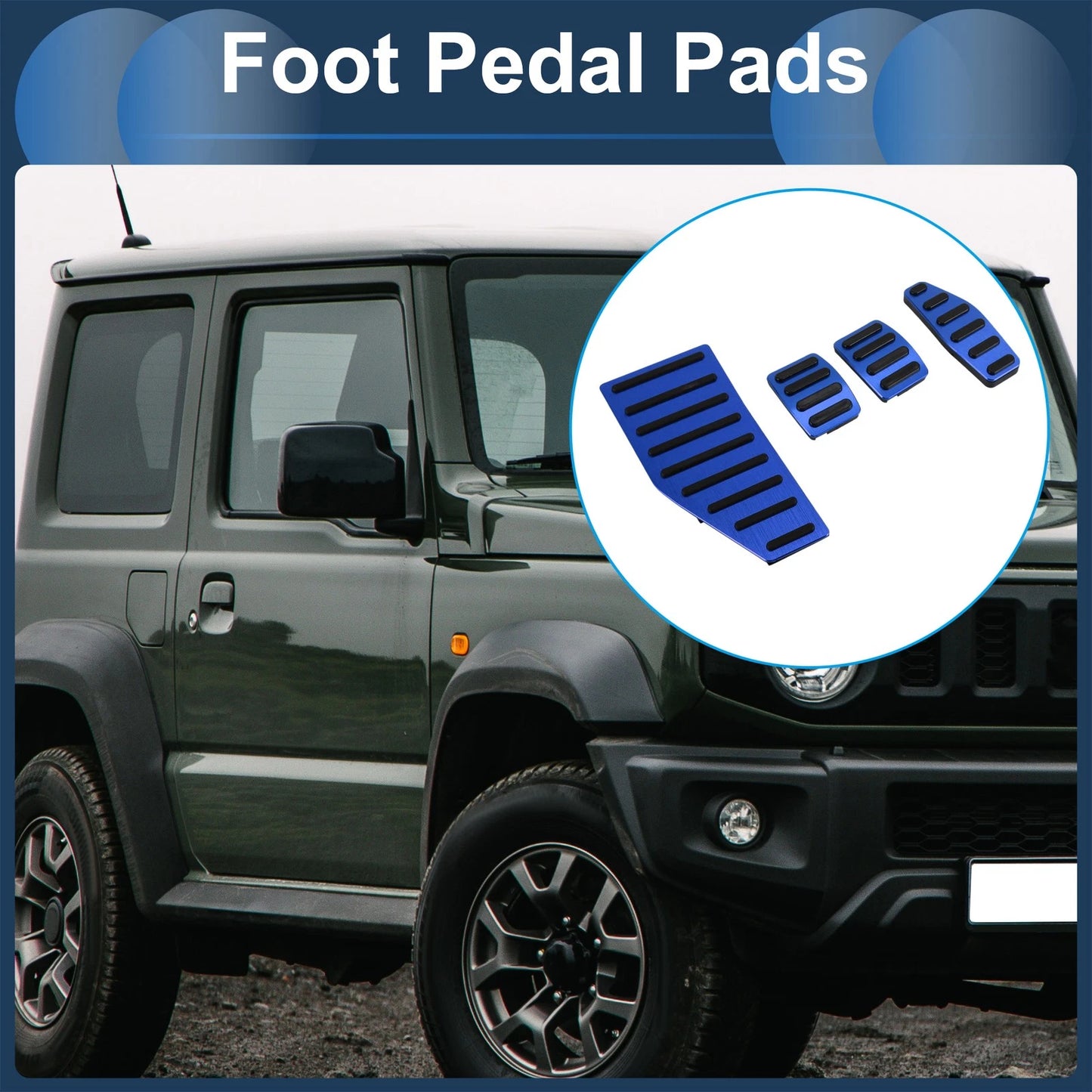 Set of 4 Manual Foot Accelerator Pedal Covers for Suzuki Jimny JB70W (2018–2022) Blue